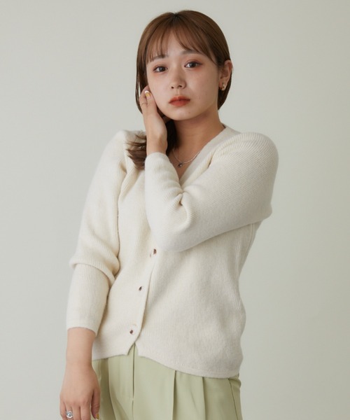 mebole(メボレ)の「ショートVネックカーディガン(カーディガン/ボレロ・レディース・ホワイト/グレー/ブラック/グリーン/ブラウン・FREE)」の13枚目の写真
