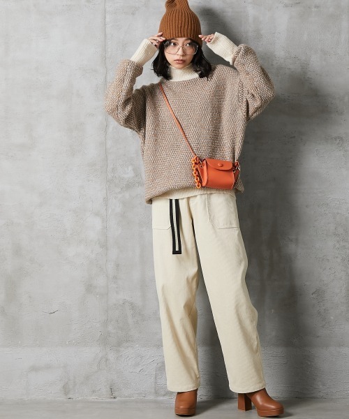 GEVS.(ジェイヴィス)の「<大きいサイズ> ミックス編ハイネックニットプルオーバー GEVS.(ニット/セーター・レディース・ブラック系/ネイビー系/アイボリー系・L~LL/3L~4L/5L~6L)」の21枚目の写真