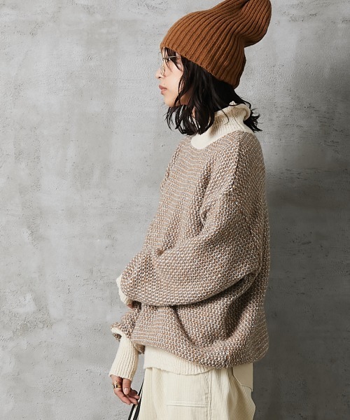 GEVS.(ジェイヴィス)の「<大きいサイズ> ミックス編ハイネックニットプルオーバー GEVS.(ニット/セーター・レディース・ブラック系/ネイビー系/アイボリー系・L~LL/3L~4L/5L~6L)」の15枚目の写真