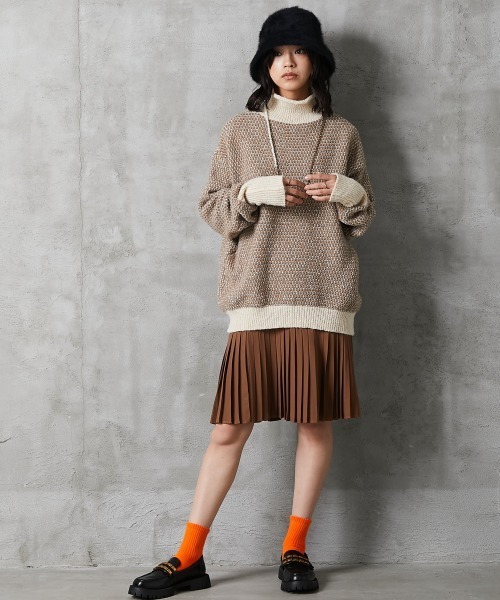 GEVS.(ジェイヴィス)の「<大きいサイズ> ミックス編ハイネックニットプルオーバー GEVS.(ニット/セーター・レディース・ブラック系/ネイビー系/アイボリー系・L~LL/3L~4L/5L~6L)」の22枚目の写真