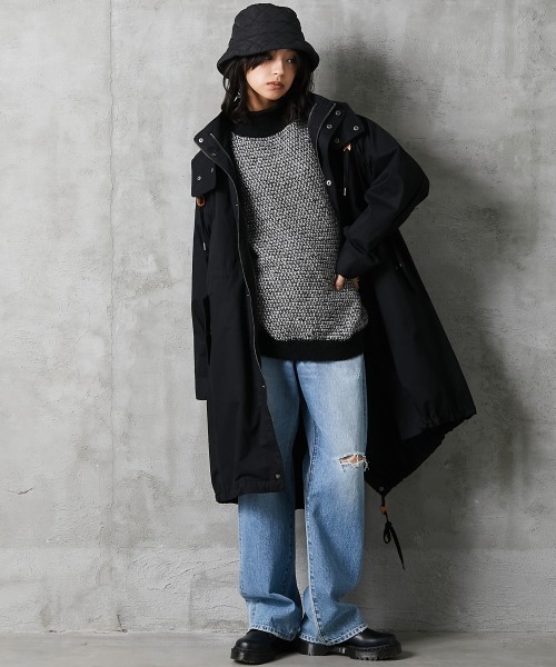 GEVS.(ジェイヴィス)の「<大きいサイズ> ミックス編ハイネックニットプルオーバー GEVS.(ニット/セーター・レディース・ブラック系/ネイビー系/アイボリー系・L~LL/3L~4L/5L~6L)」の5枚目の写真