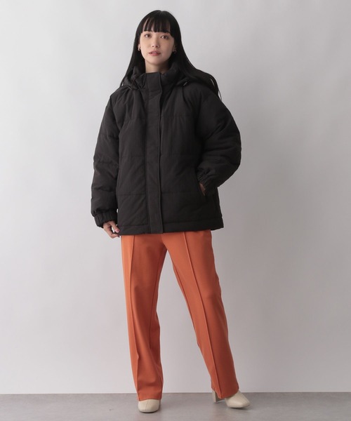 LOWRYS FARM（ローリーズファーム）の「エアサーマルフードブルゾン　298034（ライダースジャケット・レディース・アイボリー/ブラック・FREE）」の22枚目の写真