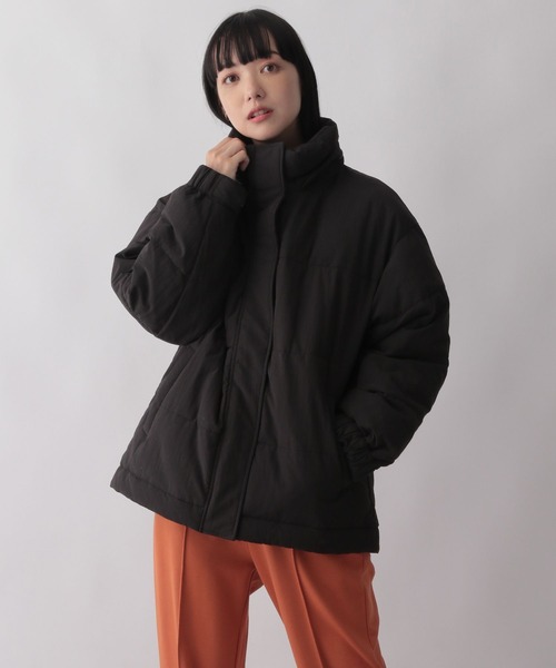 LOWRYS FARM（ローリーズファーム）の「エアサーマルフードブルゾン　298034（ライダースジャケット・レディース・アイボリー/ブラック・FREE）」の15枚目の写真