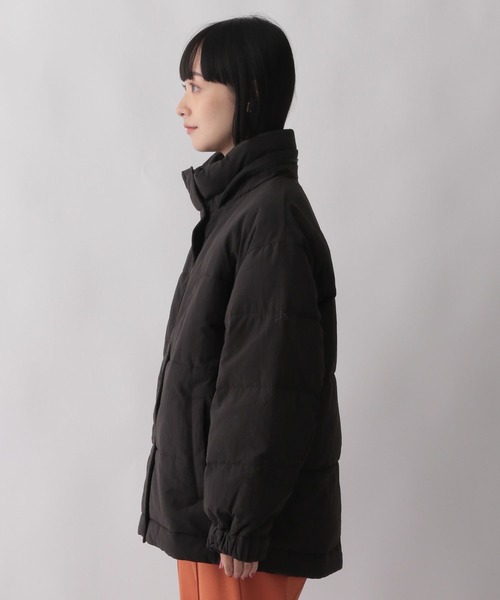 LOWRYS FARM（ローリーズファーム）の「エアサーマルフードブルゾン　298034（ライダースジャケット・レディース・アイボリー/ブラック・FREE）」の12枚目の写真