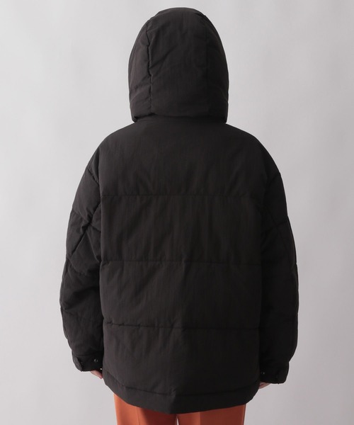 LOWRYS FARM（ローリーズファーム）の「エアサーマルフードブルゾン　298034（ライダースジャケット・レディース・アイボリー/ブラック・FREE）」の4枚目の写真