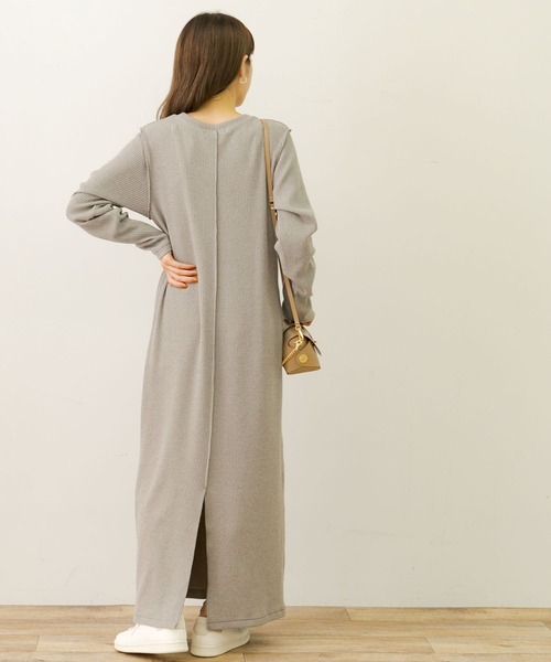 URBAN RESEARCH Sonny Label(アーバンリサーチサニーレーベル)の「ウォームカットリブワンピース(ワンピース・レディース・チャコールグレー/モカ・FREE)」の10枚目の写真