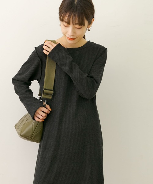 URBAN RESEARCH Sonny Label(アーバンリサーチサニーレーベル)の「ウォームカットリブワンピース(ワンピース・レディース・チャコールグレー/モカ・FREE)」の13枚目の写真