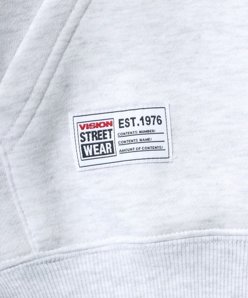 VISION STREET WEAR（ヴィジョンストリートウェア）の「VISION STREET WEAR/ヴィジョンストリートウエア ビッグシルエット 裏起毛 タギングロゴ ワッペン刺繍 スウェット パーカー（パーカー・メンズ・ネイビー/ライトグレー/ブラック/ブルー・M/L/LL）」の15枚目の写真