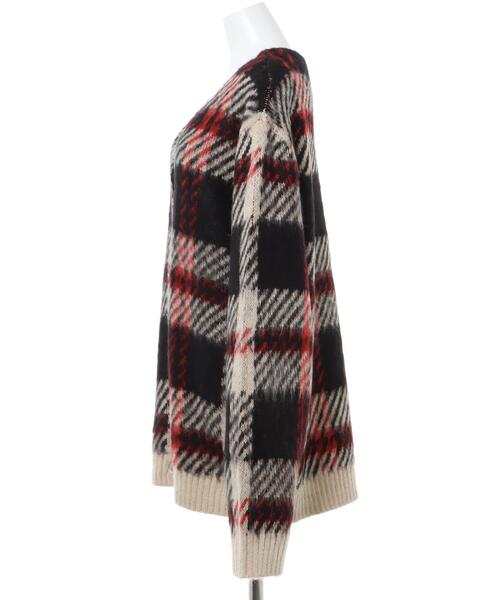 INGNI（イング）の「チェック柄ニットカーディガン（カーディガン/ボレロ・レディース・ブルー/マスタード/ベージュ・M）」の5枚目の写真