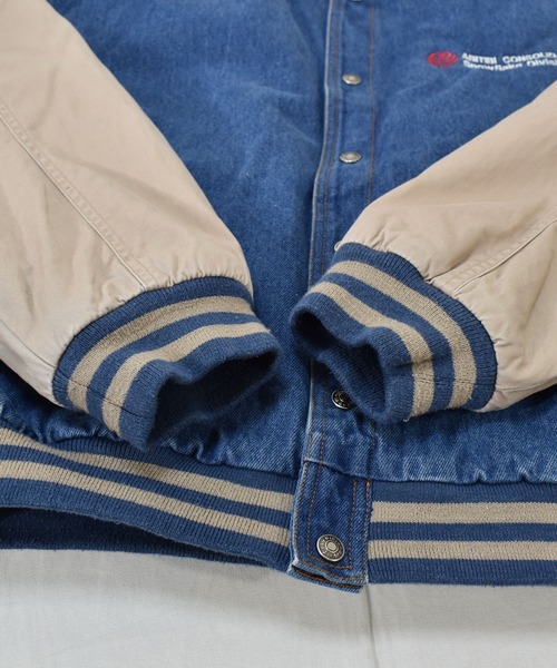 VINTAGE(ヴィンテージ)の「【ヴィンテージ古着】90's Tri-Mountain 中綿入り キルティングライナー デニムスタジャン(デニムジャケット・メンズ・ブルー・LARGE)」の4枚目の写真