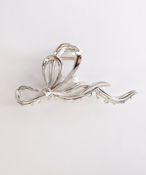 VIBGYOR Women（ヴィブジョー　ウィメン）の「【float】リボン パール ヘアクリップ バンスクリップ（バレッタ/ヘアクリップ・レディース・シルバー/ゴールド・FREE）」の9枚目の写真