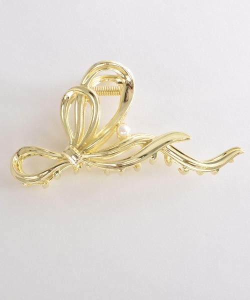 VIBGYOR Women（ヴィブジョー　ウィメン）の「【float】リボン パール ヘアクリップ バンスクリップ（バレッタ/ヘアクリップ・レディース・シルバー/ゴールド・FREE）」の7枚目の写真