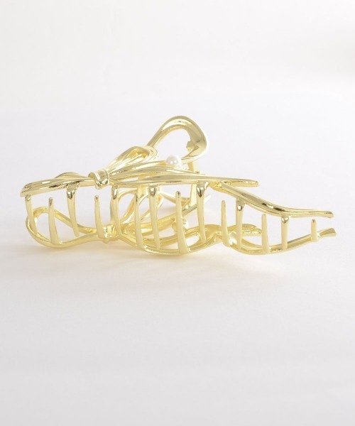 VIBGYOR Women（ヴィブジョー　ウィメン）の「【float】リボン パール ヘアクリップ バンスクリップ（バレッタ/ヘアクリップ・レディース・シルバー/ゴールド・FREE）」の6枚目の写真