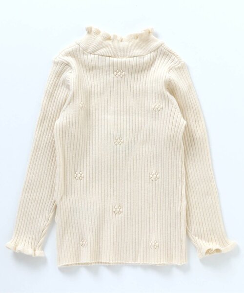 apres les cours（アプレレクール）の「【洗濯機で洗濯OK】お花フリルリブニット_ウォッシャブル（ニット/セーター・キッズ・チャコール/アイボリー/グリーン/ピンク・130/80/90/100/140/110/120）」の18枚目の写真