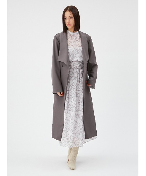 【未使用】フレイアイディー　デザインショールカラーコート アイボリー 0サイズ FRAY I.D（フレイアイディー）の「デザインショールカラーコート