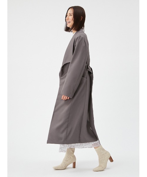 美品✨フレイアイディー　ショールカラーリバーコート　ベルト　近年モデル　白　F FRAY I.D - 【新品未使用】ショールカラーショートリバーコート
