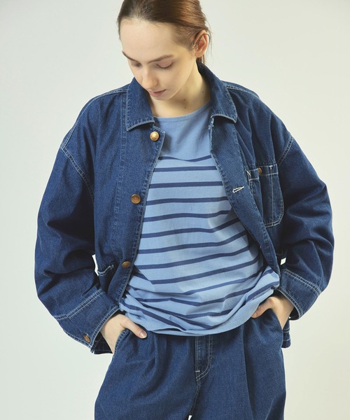 RNA-N(アールエヌエーエヌ)の「J2049 デニムライトジャケット(カバーオール・レディース・キナリ/ワンウォッシュ・MEDIUM)」の2枚目の写真