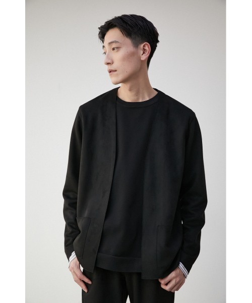 AZUL by moussy（アズールバイマウジー）の「PRIMAVERA FAUX SUEDE TOPPER/プリマベーラフェイクスエードトッパー（ノーカラージャケット・メンズ・ブラック/グレー/ベージュ・MEDIUM/LARGE）」の4枚目の写真