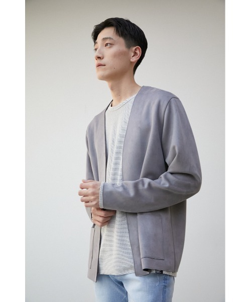 AZUL by moussy（アズールバイマウジー）の「PRIMAVERA FAUX SUEDE TOPPER/プリマベーラフェイクスエードトッパー（ノーカラージャケット・メンズ・ブラック/グレー/ベージュ・MEDIUM/LARGE）」の16枚目の写真