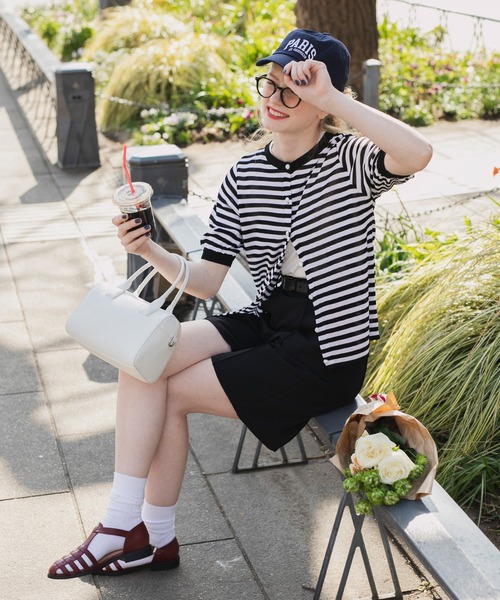 BONLECILL（ボンルシール）の「ピンタック イージーバミューダパンツ（その他パンツ・レディース・ネイビー/ベージュ/ブラック/カーキ/アイボリー/ブルー/チャコールグレー・M/L）」の8枚目の写真