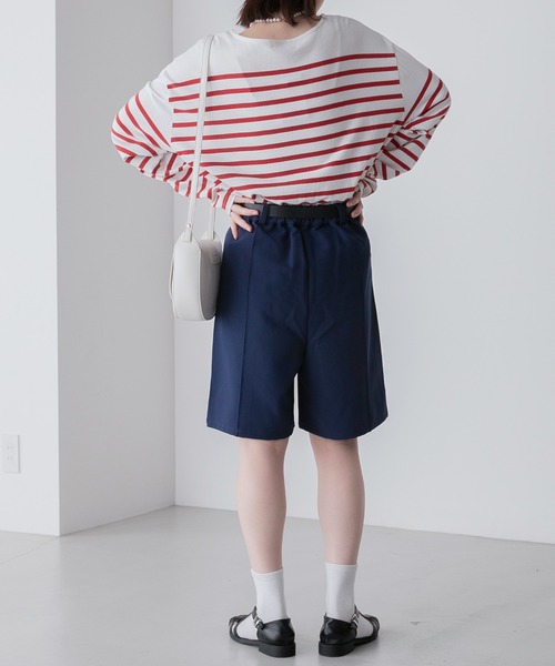 BONLECILL（ボンルシール）の「ピンタック イージーバミューダパンツ（その他パンツ・レディース・ネイビー/ベージュ/ブラック/カーキ/アイボリー/ブルー/チャコールグレー・M/L）」の22枚目の写真