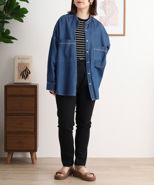 atONE(アットワン)の「atONE 美人シルエット ストレートパンツ(チノパンツ・レディース・カーキ/ブラック/ベージュ・M/4L/3L/LL/L)」の12枚目の写真