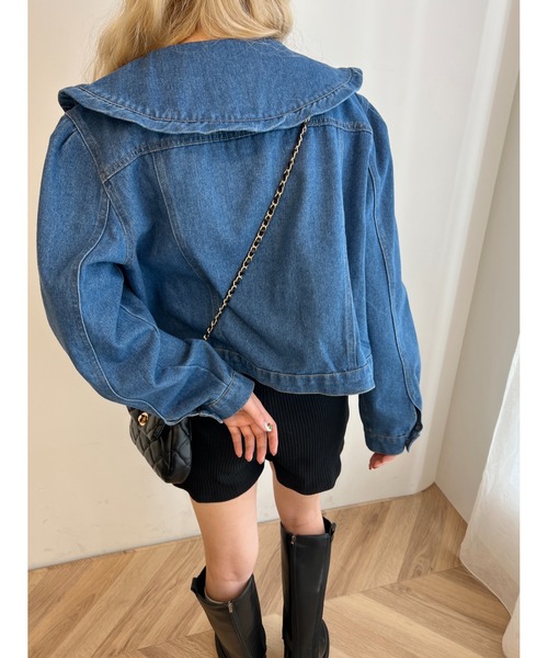 PHILLY(フィリー)の「フリルカラーショートデニムジャケット(デニムジャケット・レディース・ブルー・FREE)」の13枚目の写真