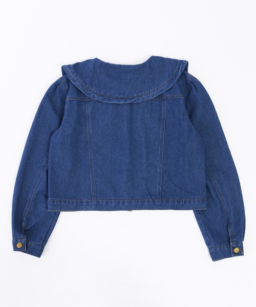 PHILLY(フィリー)の「フリルカラーショートデニムジャケット(デニムジャケット・レディース・ブルー・FREE)」の3枚目の写真