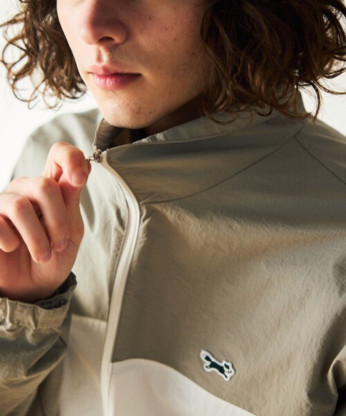 TOWNCRAFT（タウンクラフト）の「TOWN CRAFT/タウンクラフト 別注 パネルスタンドハーフジップブルゾン（ナイロンジャケット・メンズ・ネイビー/イエロー/グレー/ブラック/ホワイト・MEDIUM/LARGE）」の15枚目の写真