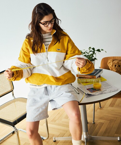 TOWNCRAFT（タウンクラフト）の「TOWN CRAFT/タウンクラフト 別注 パネルスタンドハーフジップブルゾン（ナイロンジャケット・メンズ・ネイビー/イエロー/グレー/ブラック/ホワイト・MEDIUM/LARGE）」の18枚目の写真