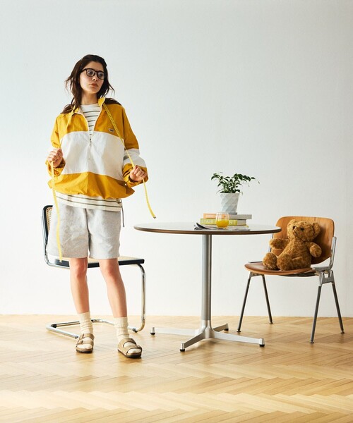 TOWNCRAFT（タウンクラフト）の「TOWN CRAFT/タウンクラフト 別注 パネルスタンドハーフジップブルゾン（ナイロンジャケット・メンズ・ネイビー/イエロー/グレー/ブラック/ホワイト・MEDIUM/LARGE）」の20枚目の写真