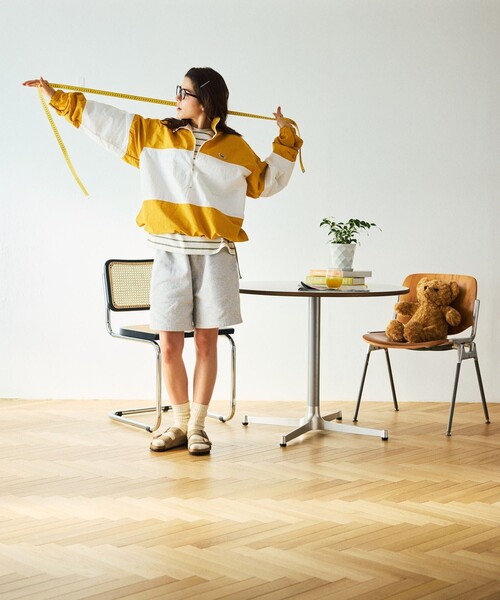 TOWNCRAFT（タウンクラフト）の「TOWN CRAFT/タウンクラフト 別注 パネルスタンドハーフジップブルゾン（ナイロンジャケット・メンズ・ネイビー/イエロー/グレー/ブラック/ホワイト・MEDIUM/LARGE）」の21枚目の写真