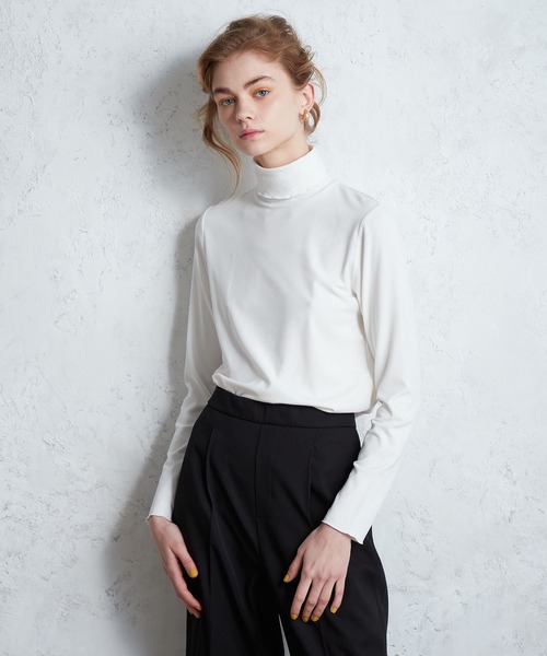 LE SOUK HOLIDAY(ルスークホリデー)の「メローハイネックカットプルオーバー(Tシャツ/カットソー・レディース・オフホワイト/グリーン/ブラック・L/M)」の4枚目の写真