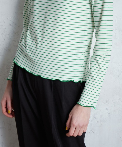 LE SOUK HOLIDAY(ルスークホリデー)の「メローハイネックカットプルオーバー(Tシャツ/カットソー・レディース・オフホワイト/グリーン/ブラック・L/M)」の19枚目の写真