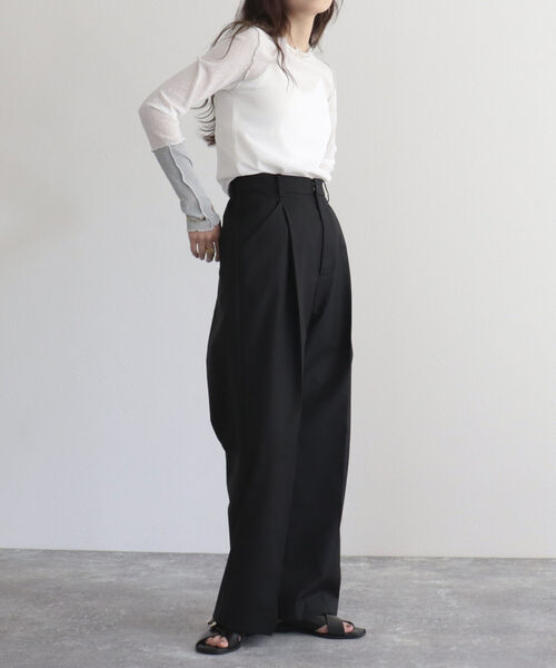 fredy emue（フレディエミュ）の「シアーテレコメロー配色プルオーバー（Tシャツ/カットソー・レディース・オフホワイト/サックスブルー/ブラック・38）」の7枚目の写真