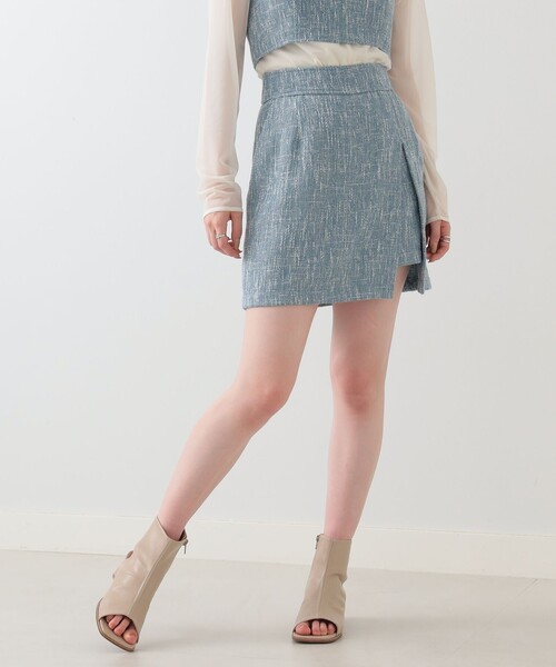 Ray BEAMS（レイビームス）の「Ray BEAMS / サマーツイード ミニ スカート（スカート・レディース・ライトブルー/グリーン系その他3・0/1）」の4枚目の写真