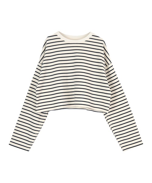 titivate(ティティベイト)の「オープンスリーブボーダートップス(Tシャツ/カットソー・レディース・ネイビー/オフホワイト・M)」の18枚目の写真