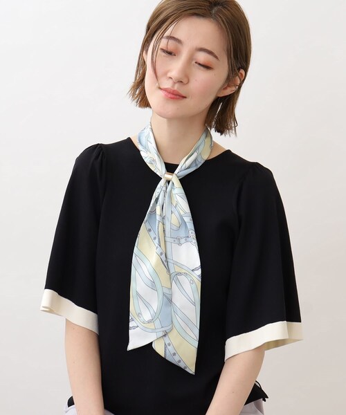 grove(グローブ)の「◆チェーン柄ワイドスカーフ(バンダナ/スカーフ・レディース・ピンク系その他/ベージュ系その他6/アイボリー系3/サックスブルー系3・00)」の7枚目の写真