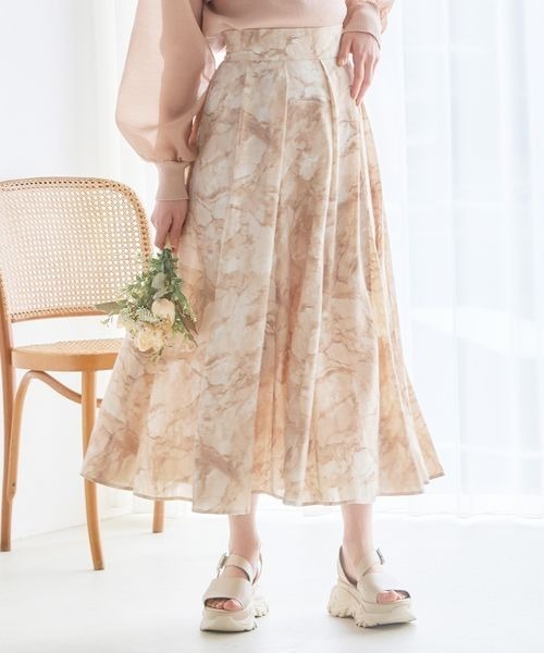 mysty woman(ミスティウーマン)の「アソート柄フレアスカート 197729(スカート・レディース・アイボリー/ホワイト系1/ブラック系1/グレー系/ベージュ系1/ベージュ系2/イエロー系1/イエロー/ホワイト系その他/イエロー系その他・FREE)」の8枚目の写真