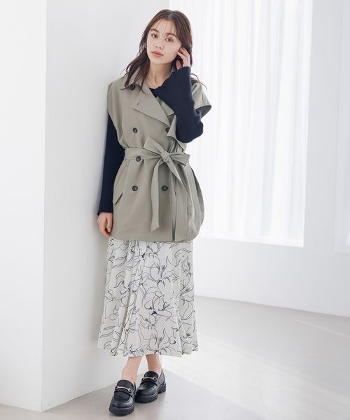 mysty woman(ミスティウーマン)の「アソート柄フレアスカート 197729(スカート・レディース・アイボリー/ホワイト系1/ブラック系1/グレー系/ベージュ系1/ベージュ系2/イエロー系1/イエロー/ホワイト系その他/イエロー系その他・FREE)」の22枚目の写真