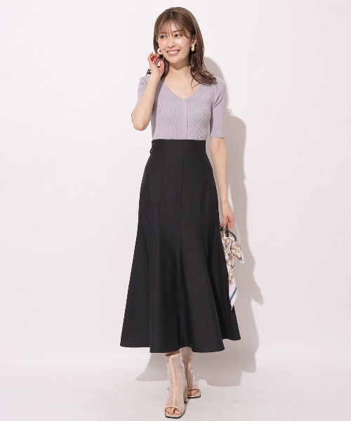 AND COUTURE（アンドクチュール）の「BIGカラー5分袖ニット（ニット