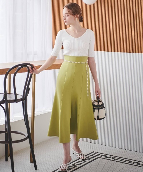 AND COUTURE（アンドクチュール）の「BIGカラー5分袖ニット（ニット