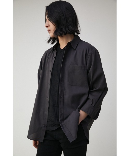 AZUL by moussy(アズールバイマウジー)の「RELATECH LINEN MIX 3/4 SHIRT/リラテックリネンミックス3/4シャツ(シャツ/ブラウス・メンズ・ブルー/ブラック系その他/グリーン系その他/ホワイト/グレー・LARGE/MEDIUM)」の4枚目の写真