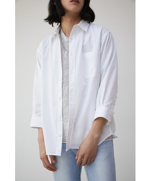 AZUL by moussy(アズールバイマウジー)の「RELATECH LINEN MIX 3/4 SHIRT/リラテックリネンミックス3/4シャツ(シャツ/ブラウス・メンズ・ブルー/ブラック系その他/グリーン系その他/ホワイト/グレー・LARGE/MEDIUM)」の2枚目の写真