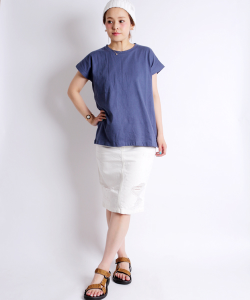 Denime(ドゥニーム)の「CLASH WHITE DENIM MID SKIRT/クラッシュホワイトデニムスカート(デニムスカート・レディース・ホワイト・SMALL/X-SMALL/MEDIUM)」の14枚目の写真