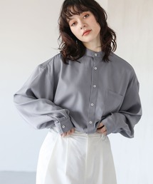 ETELIO | ルーズシルエット長袖バンドカラーシャツ(シャツ/ブラウス)