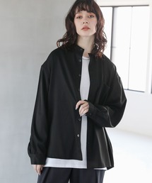 ETELIO | ルーズシルエット長袖バンドカラーシャツ(シャツ/ブラウス)
