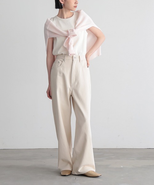 for/c（フォーシー）の「[新色追加]シアーニットクルーネックカーディガン【サスティナブル】（カーディガン/ボレロ・レディース・イエロー/ホワイト/ブラック/オレンジ/チャコールグレー/ライトブルー/ネイビー/ピンク・LL/M/L）」の17枚目の写真