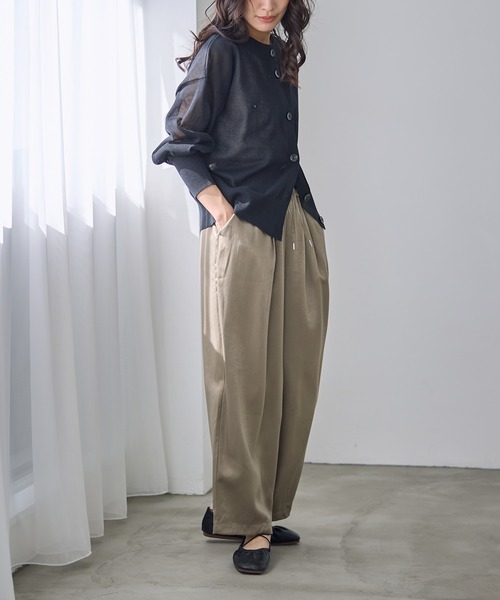 for/c（フォーシー）の「[新色追加]シアーニットクルーネックカーディガン【サスティナブル】（カーディガン/ボレロ・レディース・イエロー/ホワイト/ブラック/オレンジ/チャコールグレー/ライトブルー/ネイビー/ピンク・LL/M/L）」の19枚目の写真