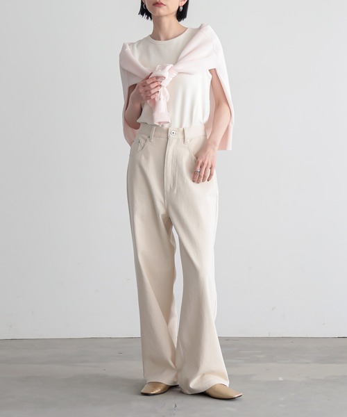 for/c（フォーシー）の「[新色追加]シアーニットクルーネックカーディガン【サスティナブル】（カーディガン/ボレロ・レディース・イエロー/ホワイト/ブラック/オレンジ/チャコールグレー/ライトブルー/ネイビー/ピンク・LL/M/L）」の16枚目の写真